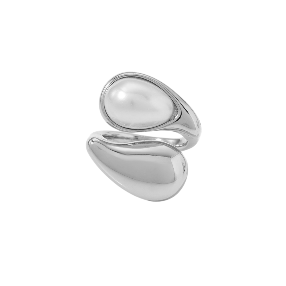 Anillo doble perla