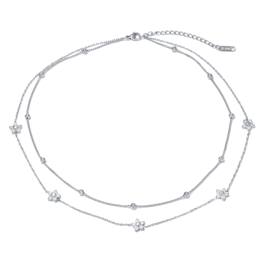 Collar doble flores