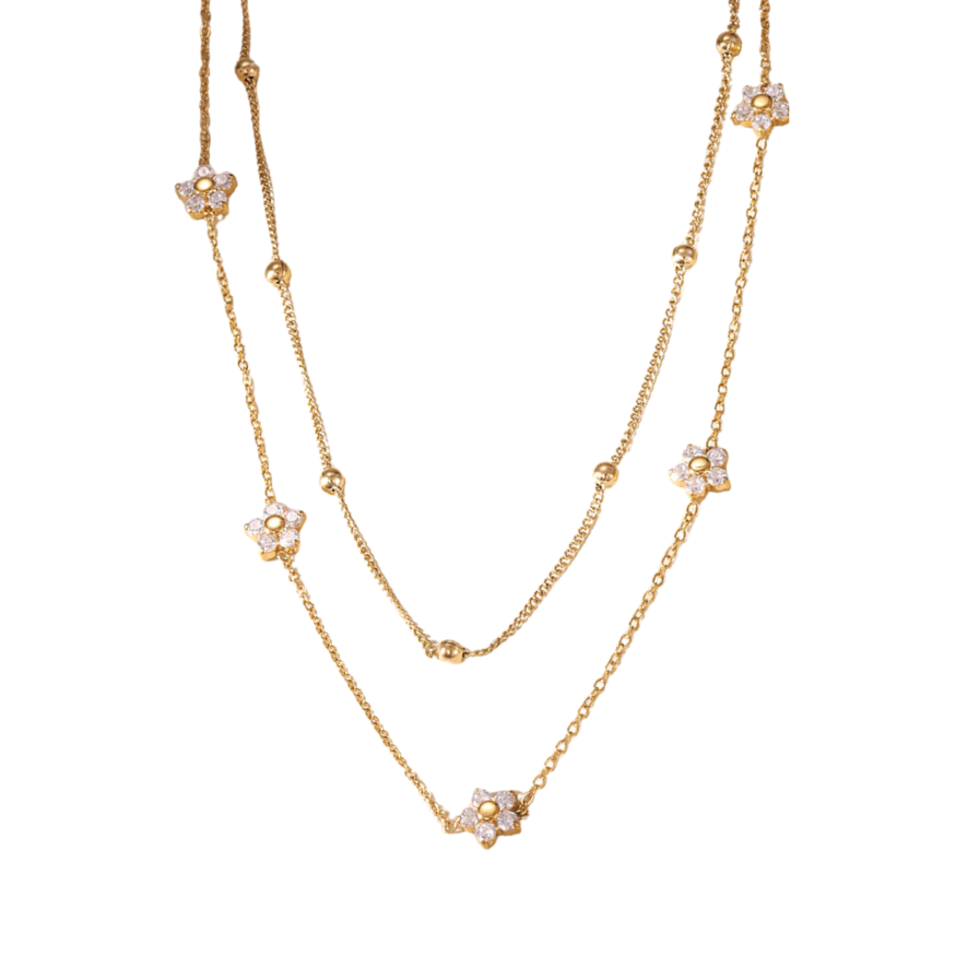 Collar doble flores