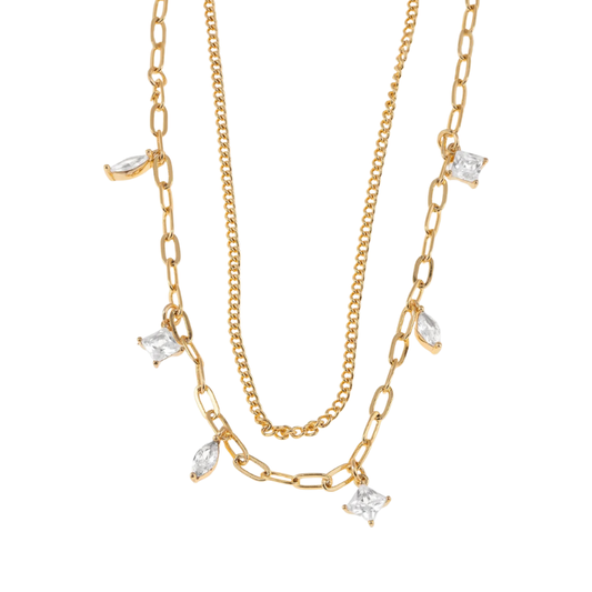 Collar doble circonias