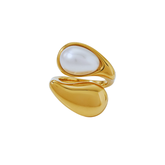 Anillo doble perla