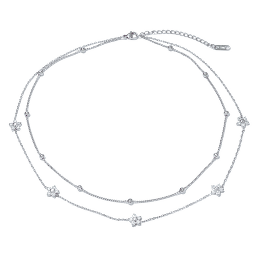 Collar doble flores