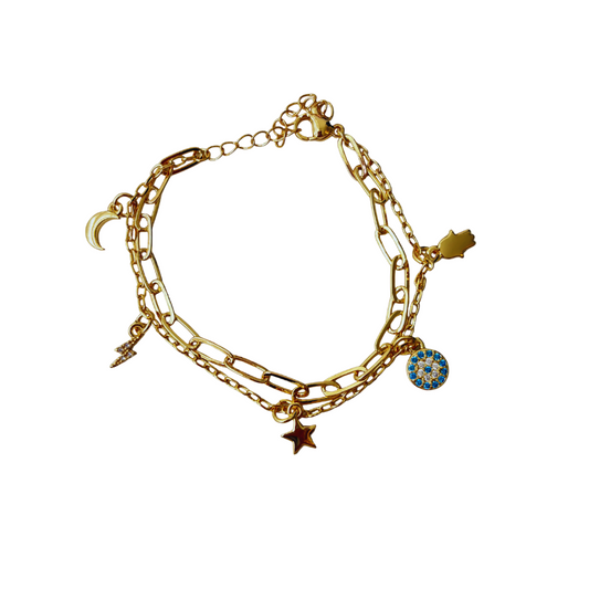 Pulsera amuleto doble